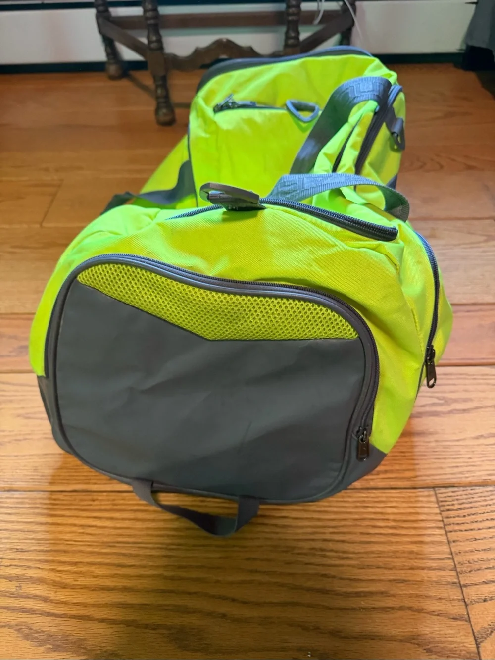Under Armour Neon Yellow and Gray Duffel Bag